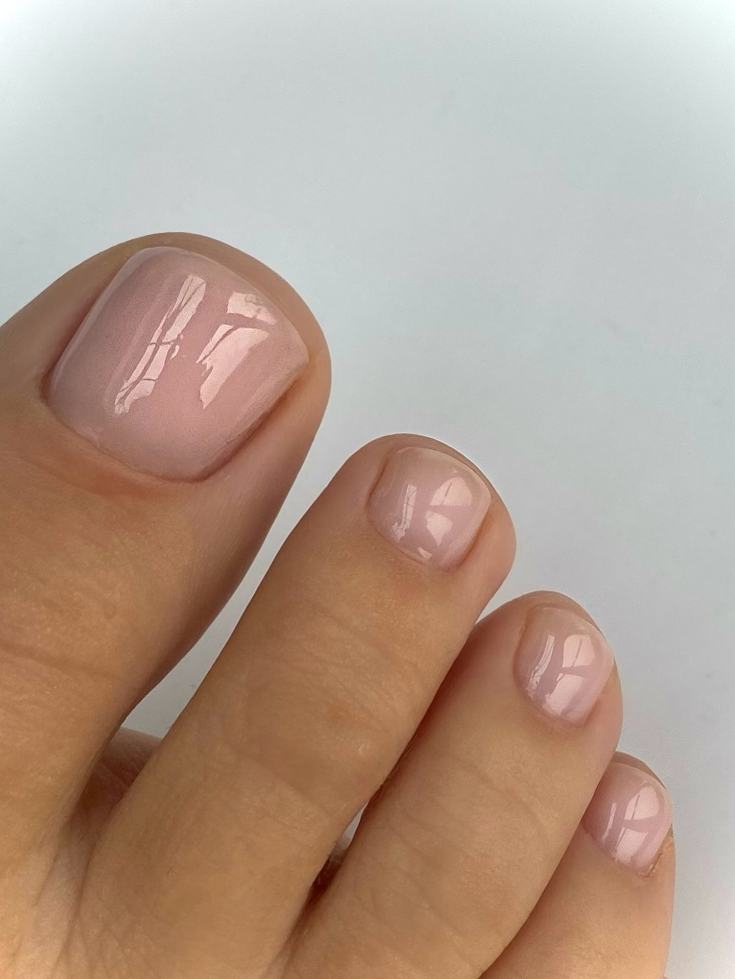 Sheer Milky Pink Glossy — Winter Pedicure Colors