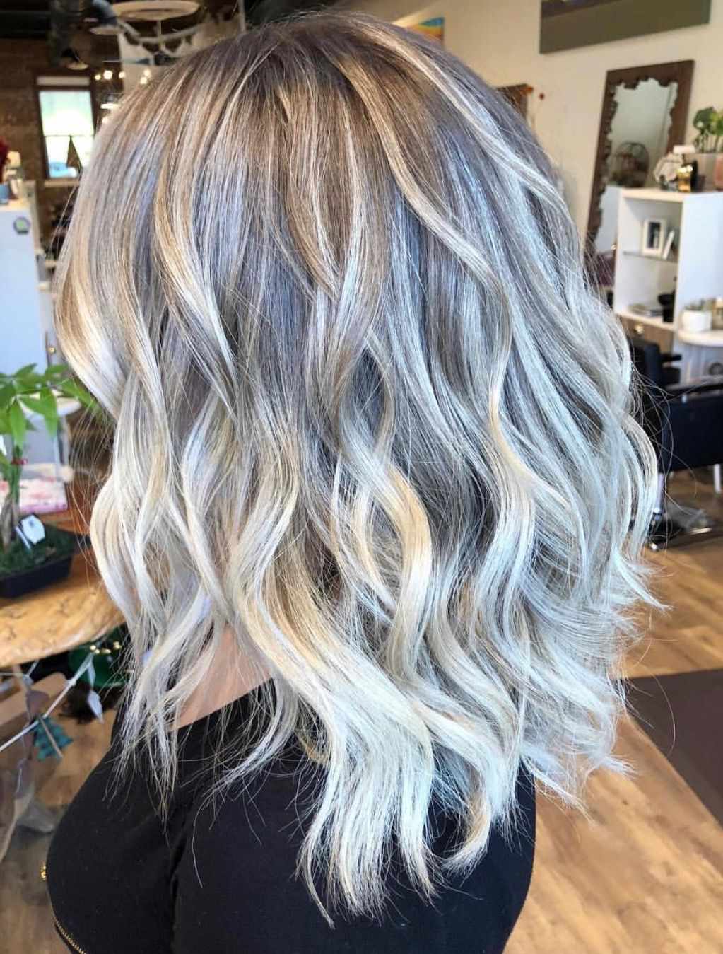 Collarbone Lob With Ash Blonde and Darker Lowlights Collarbone Lob With Ash Blonde and Darker Lowlights — Lowlights for Blonde Hair