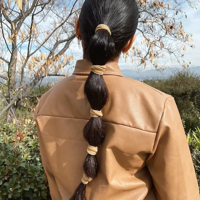 Dark Brown Bubble Ponytail Dark Brown Bubble Ponytail — Easy Winter Hairstyles
