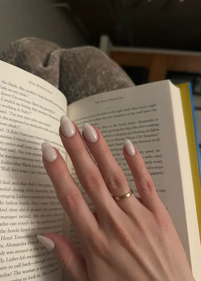 Clean Girl Aesthetic Visual Idea — Milky White Nails