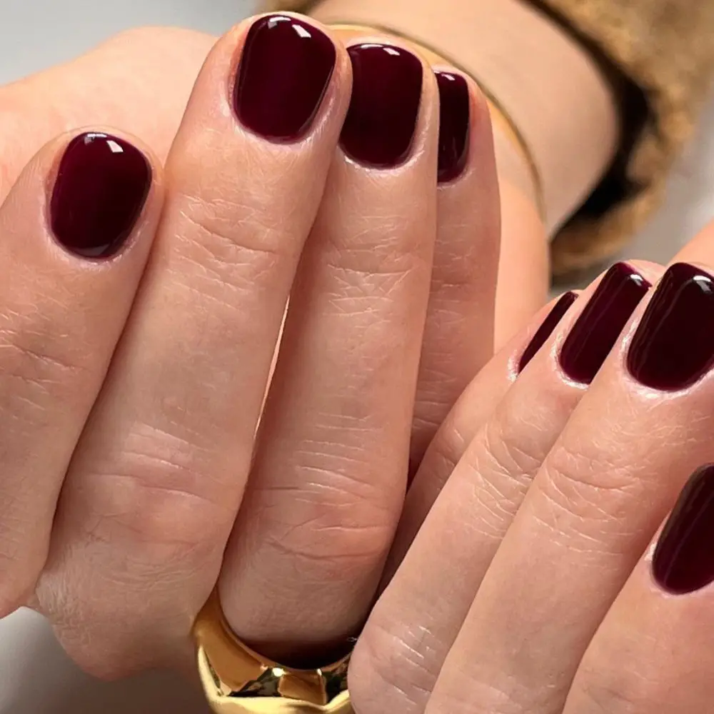 Opaque Black Cherry Square Nails — Black Cherry Nails