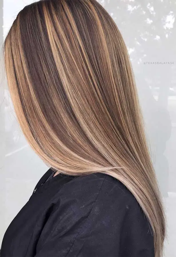 Side View Close Crop Dark Brown With Blonde Highlights Side View Close Crop Dark Brown With Blonde Highlights — Fall to Winter Hair Colors