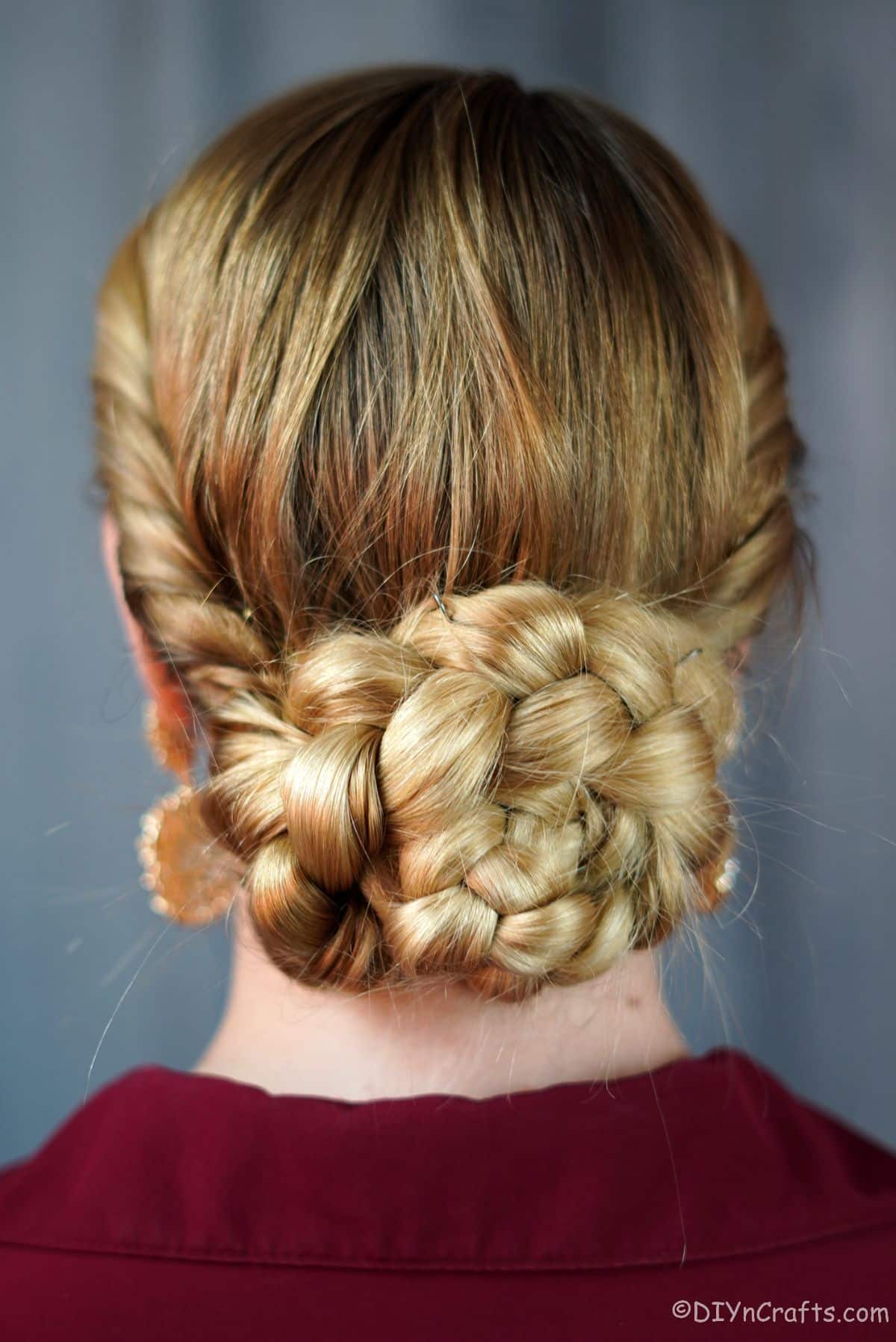 Blonde Rose Gold Braided Bun Blonde Rose Gold Braided Bun — Winter Bun Hairstyles