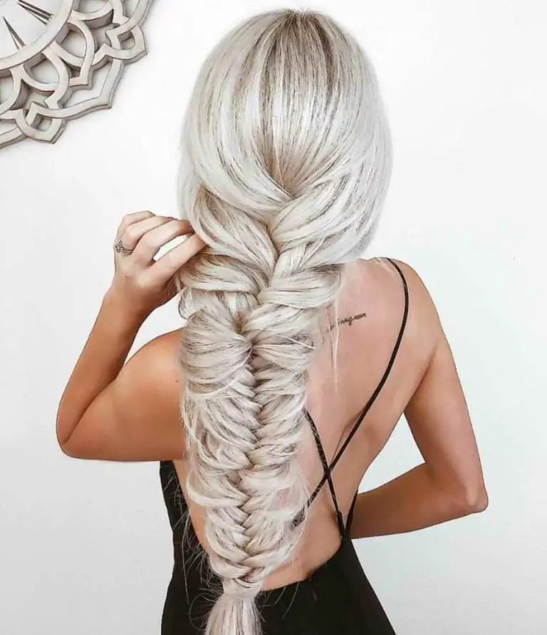 Platinum Blonde Fishtail Braid Platinum Blonde Fishtail Braid — Winter Hairstyles