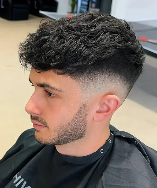 Dark Brown Wavy Fade Textured Quiff Dark Brown Wavy Fade Textured Quiff — Winter Haircuts for Men