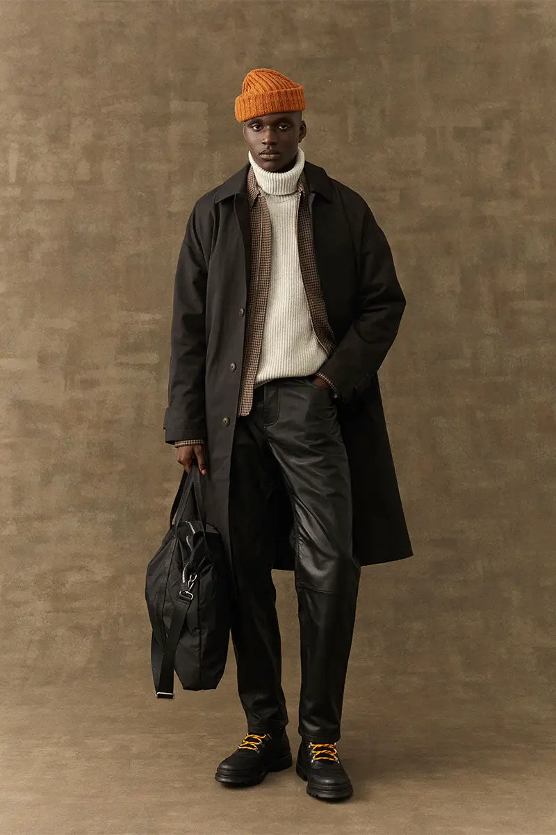 Streetwear Layers: Overcoat, Plaid, and Beanie Streetwear Layers: Overcoat, Plaid, and Beanie — Winter Outfits for Men