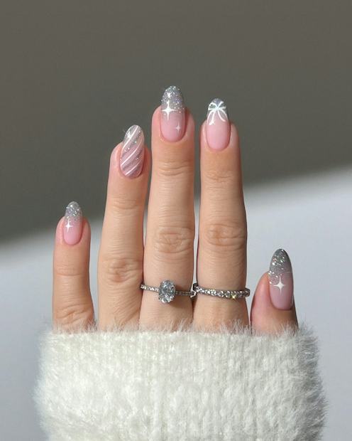 Winter Holiday Visual Idea Winter Holiday Visual Idea — Winter Glitter Nails