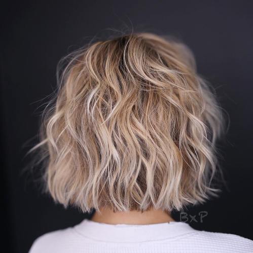 Tousled Wavy Ash Blonde Bob — Winter Haircuts for Thin Hair