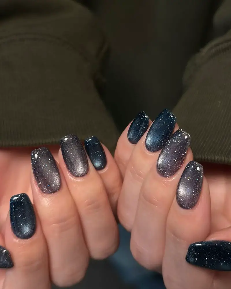 Pale Lilac Matte Snowflake Square — Winter Dip Powder Nails