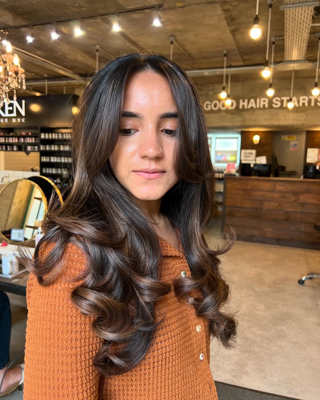 Espresso Curls With Highlight Dimension Espresso Curls With Highlight Dimension — Espresso Brown Hair