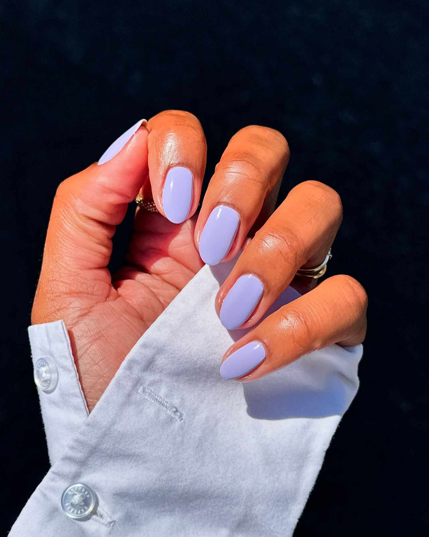 Creamy Light Lavender Oval Nails Creamy Light Lavender Oval Nails — Winter Nail Colors for Women Over 50