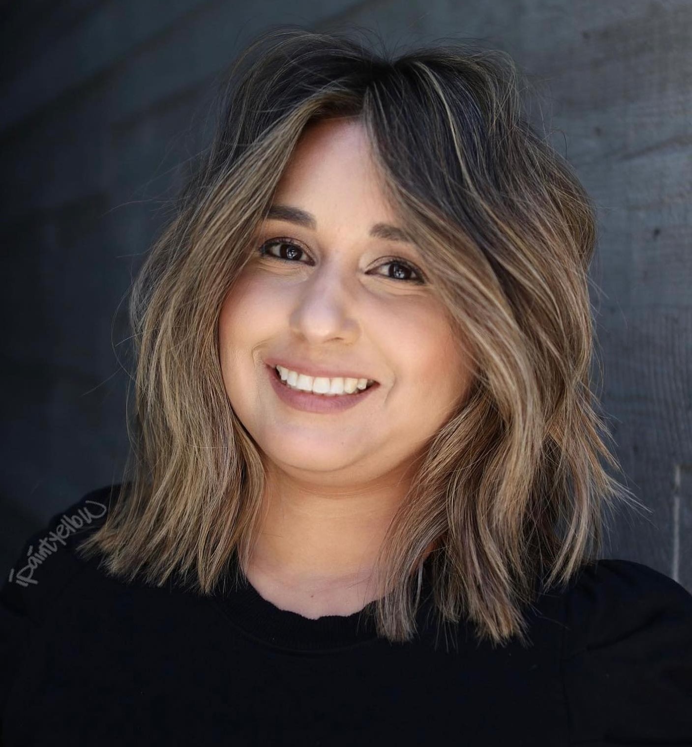 Textured Dark Blonde Shag With Full Bangs Textured Dark Blonde Shag With Full Bangs — Winter Haircuts for Plus Size Women
