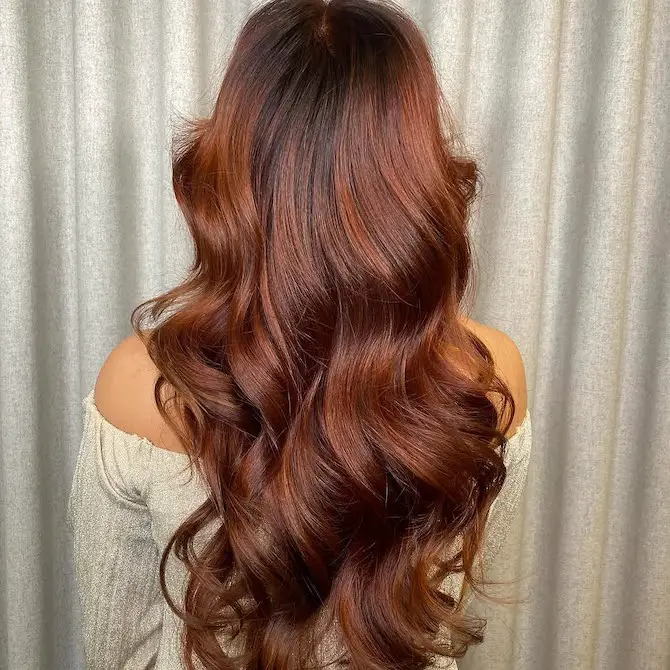 Deep Copper With Red Undertones and Highlights Deep Copper With Red Undertones and Highlights — Winter Copper Hair Color