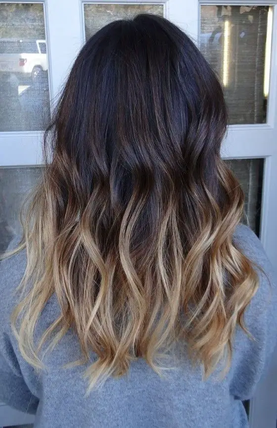 No Bangs Dark Brown to Golden Blonde Bob No Bangs Dark Brown to Golden Blonde Bob — Winter Ombre Hair