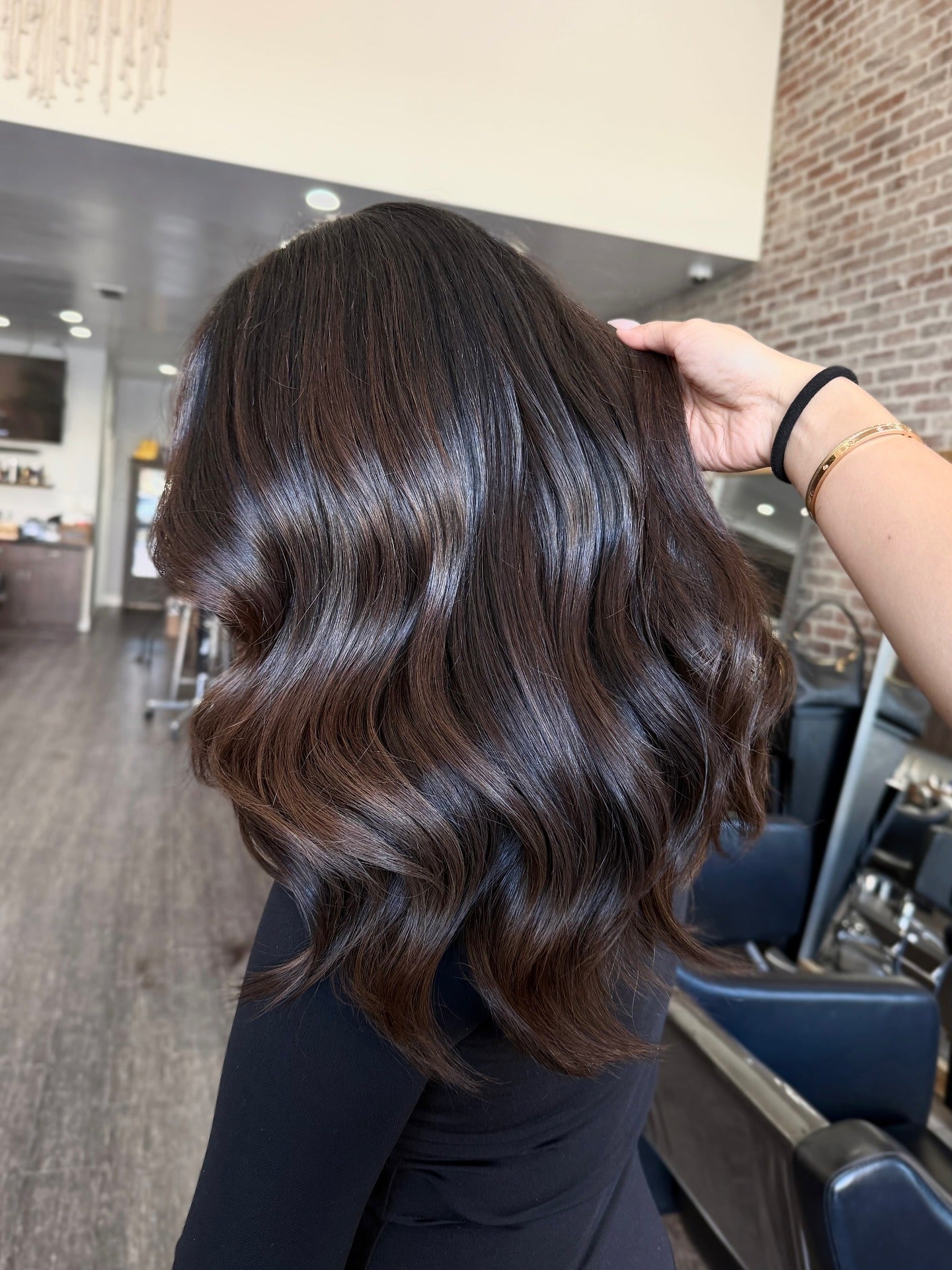 Mid-Back Voluminous Waves With Subtle Dimension — Dark Chocolate Brown Hair