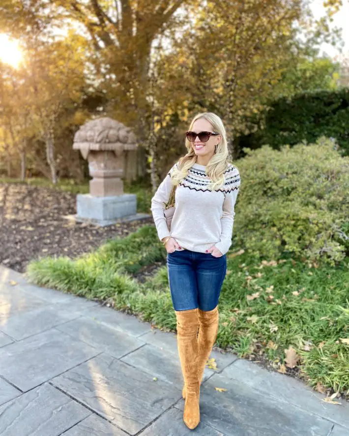 Casual Fair Isle with Over-the-Knee Boots Casual Fair Isle with Over-the-Knee Boots — Fair Isle Sweater Outfits