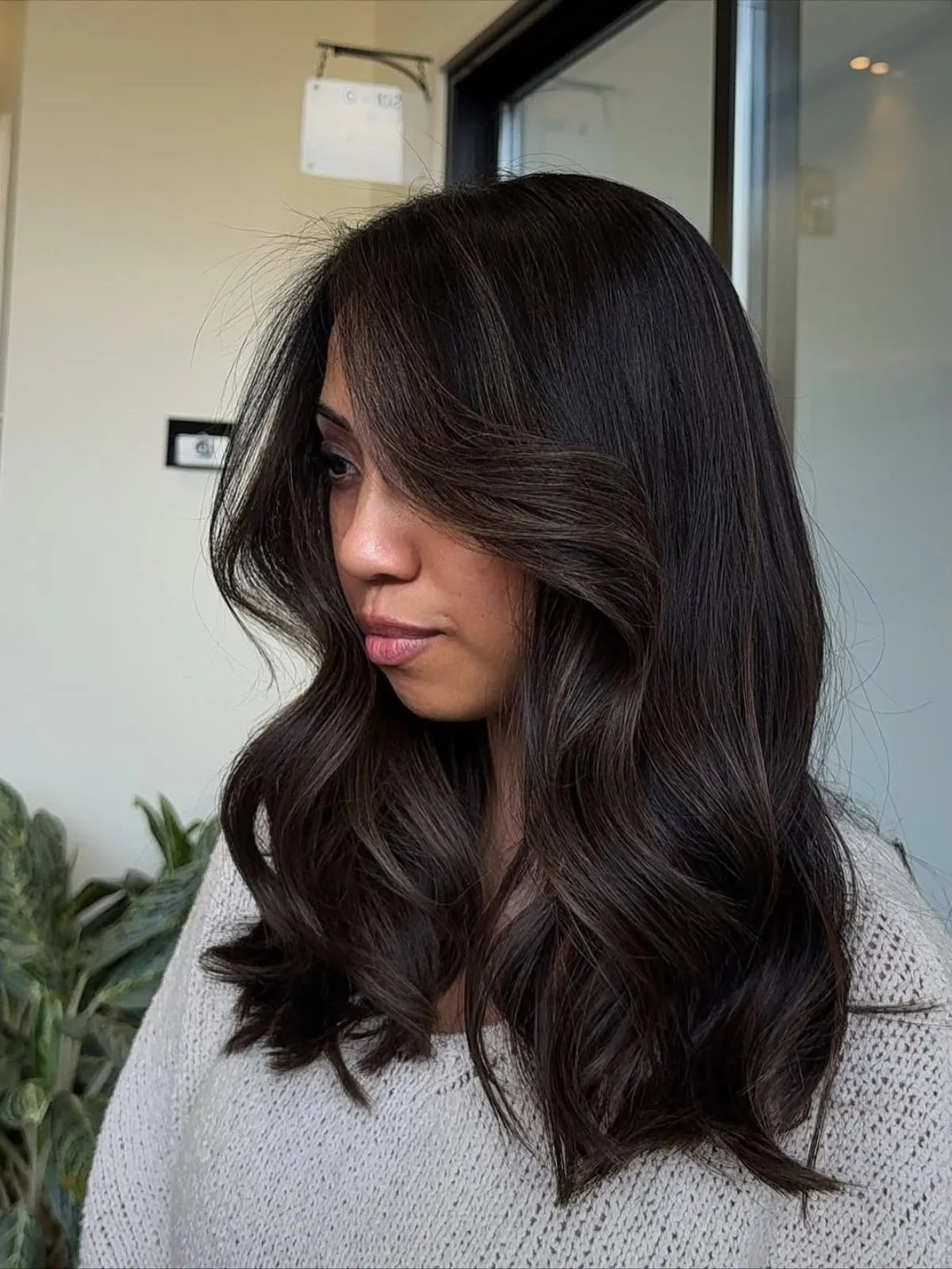 Dark Chocolate Brown With Ash Brown Highlights Dark Chocolate Brown With Ash Brown Highlights — Low Maintenance Winter Hair Colors