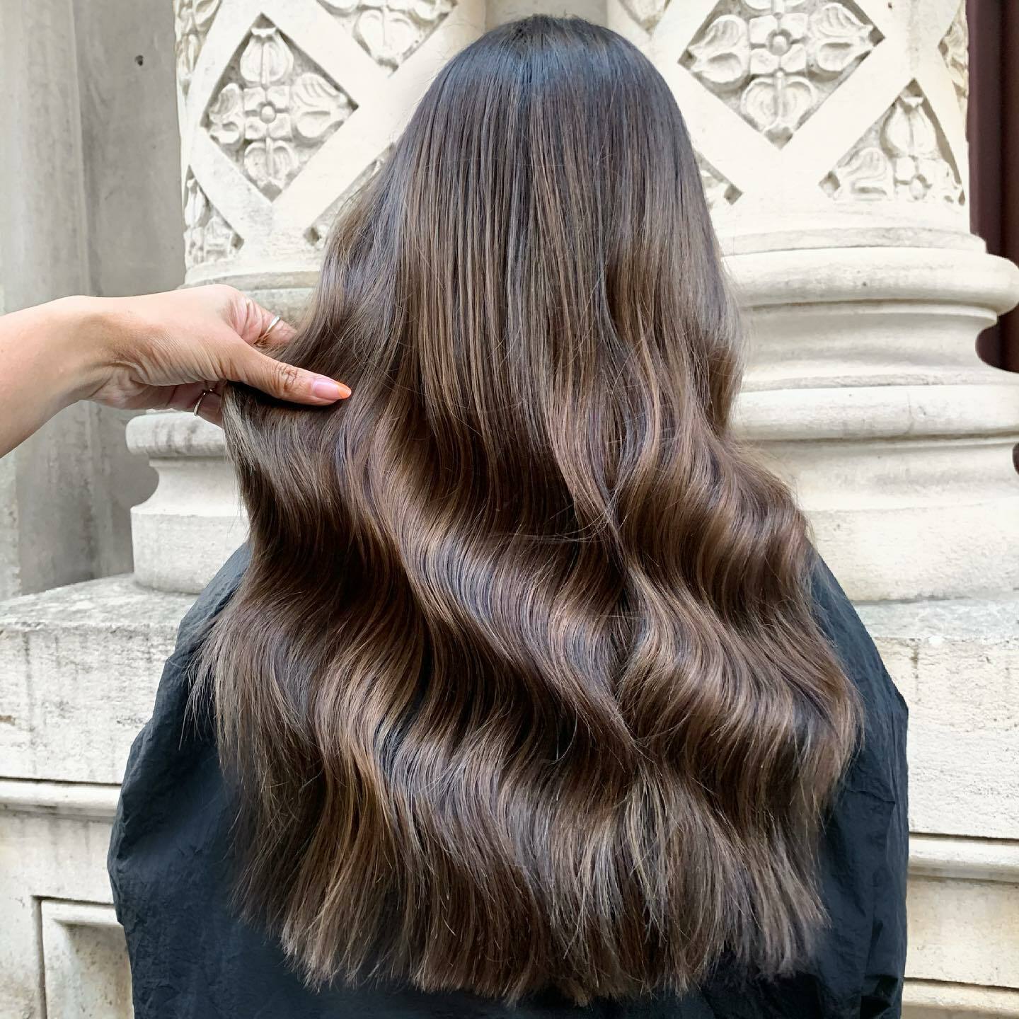 Long Flowing Dark Brown Waves Long Flowing Dark Brown Waves — Easy Winter Hairstyles