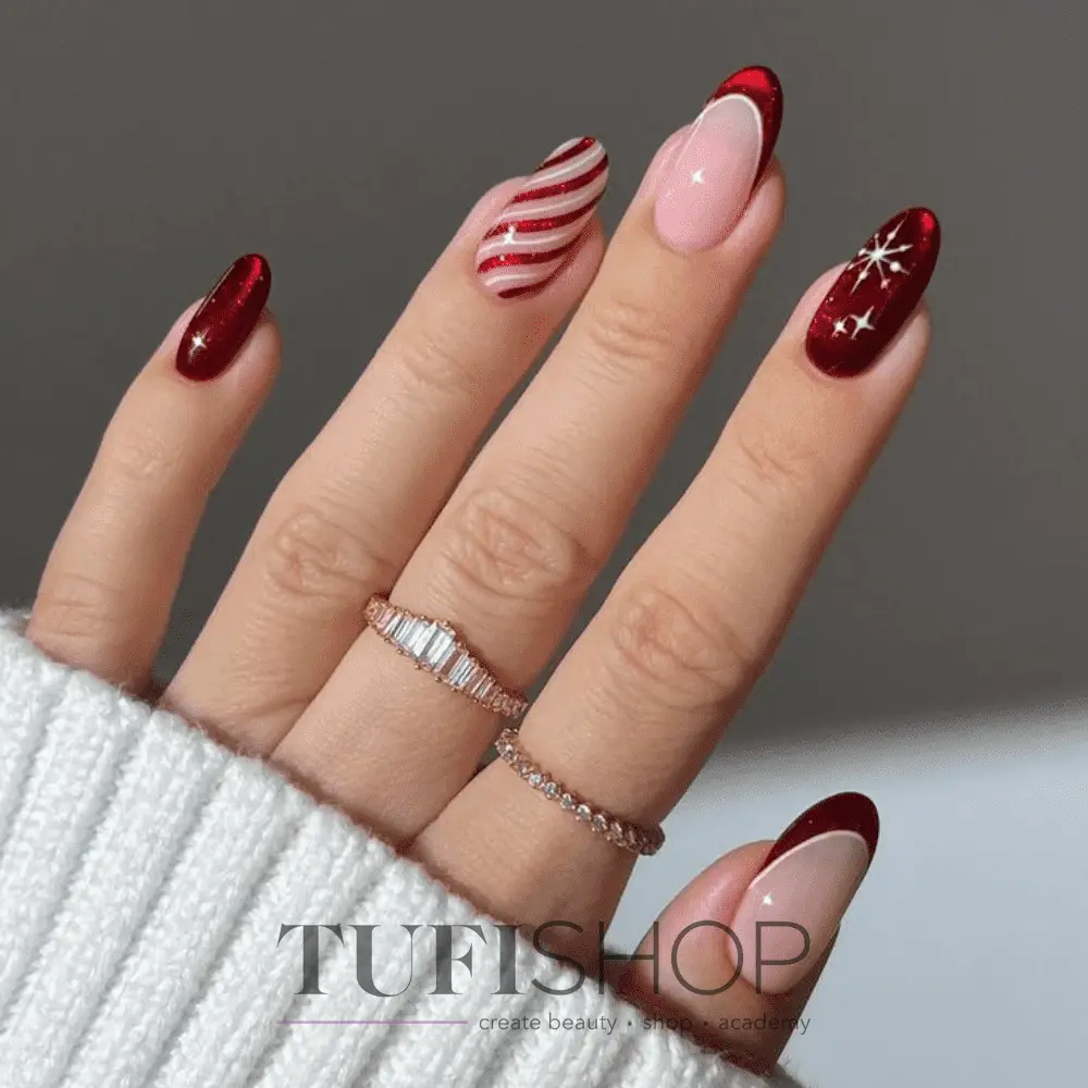 Festive New Year's Design Oval Nails Festive New Year's Design Oval Nails — Winter Oval Nails
