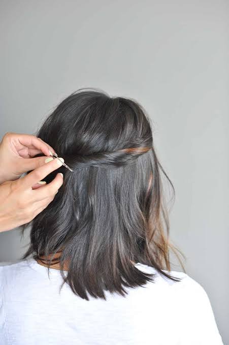 Chin Length Half-Up Twist Chin Length Half-Up Twist — Winter Date Night Hairstyles