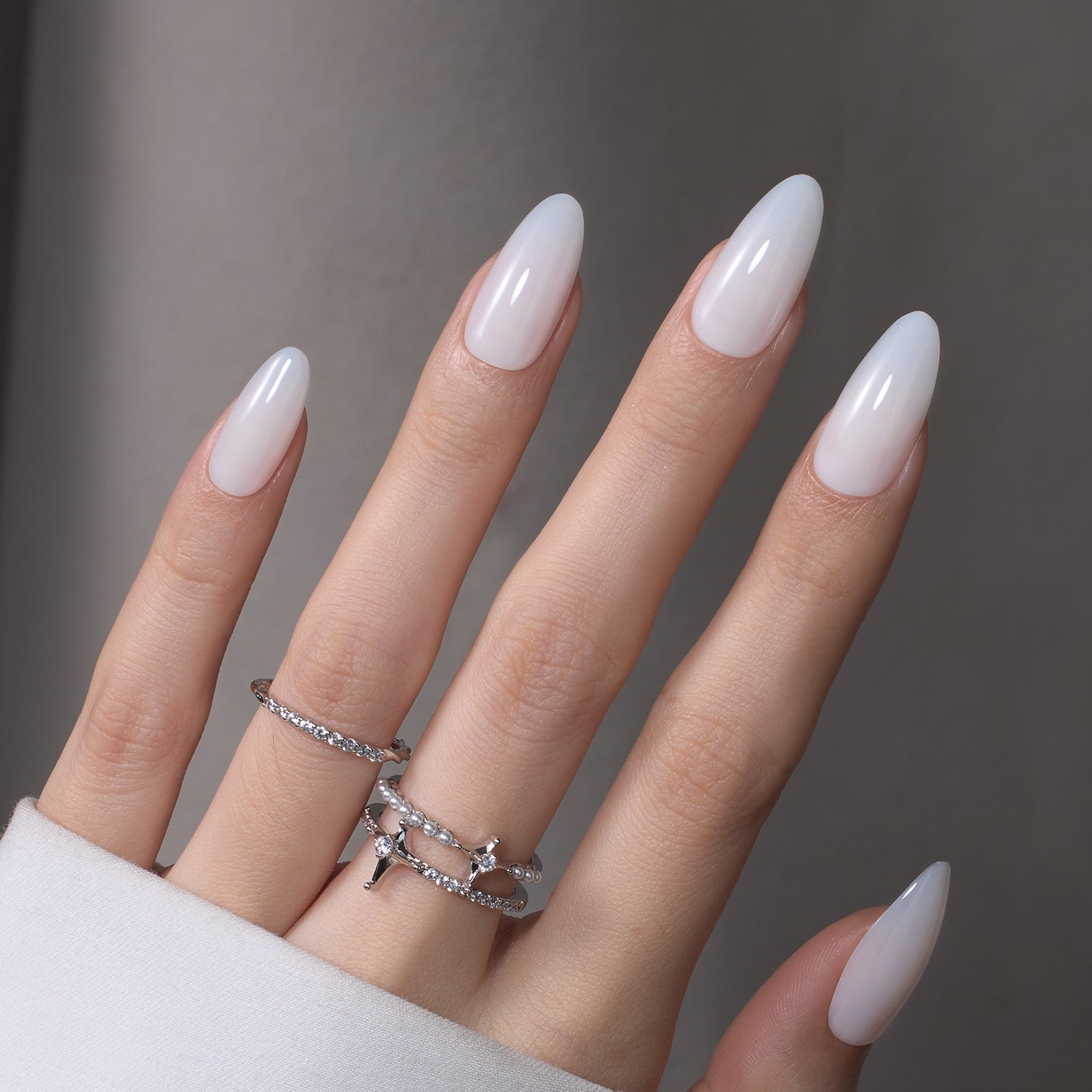 Sheer Milky Color Visual Idea — Milky White Nails