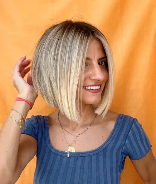 Angled Bob With Root Shadow — Low Maintenance Winter Haircuts