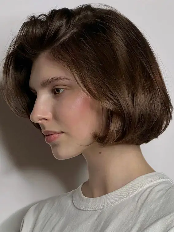 Sharp Dark Brown Classic Bob — Short Winter Haircuts