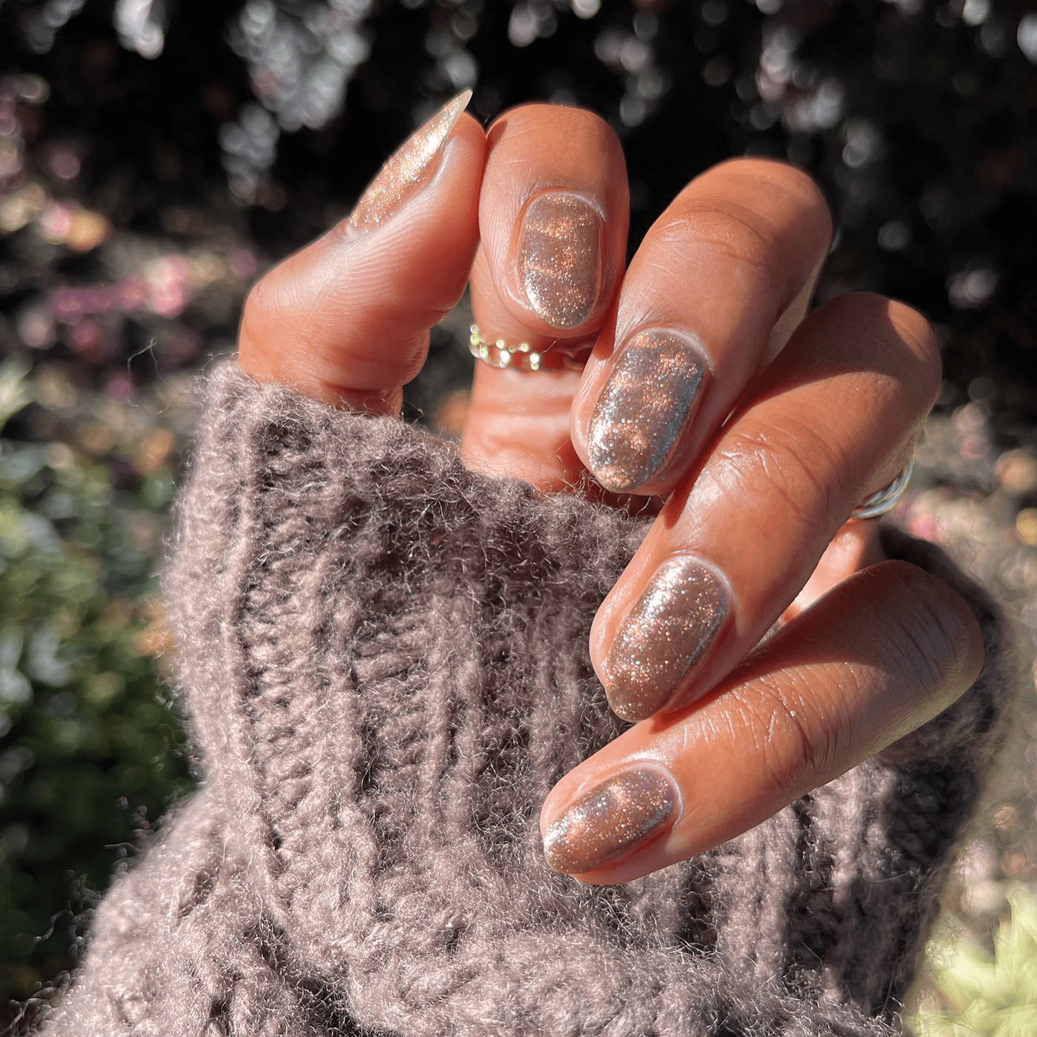 Warm Brown Matte Velvet Rounded Nails Warm Brown Matte Velvet Rounded Nails — Velvet Nails
