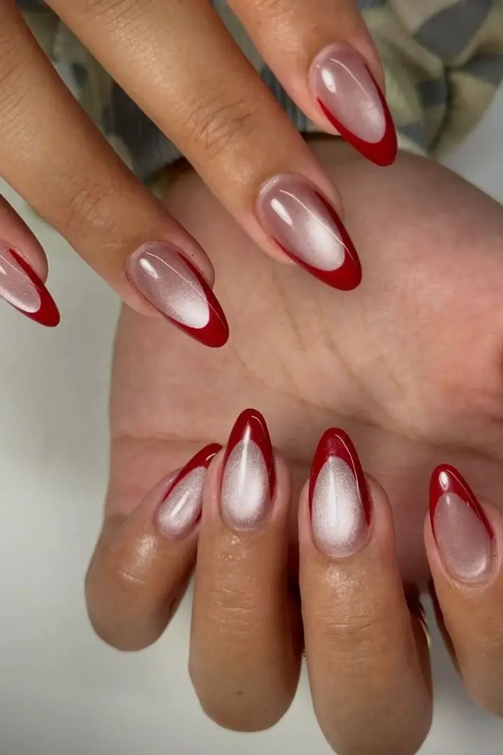 Red French Tips On All Nails Visual Idea Red French Tips On All Nails Visual Idea — Winter French Tip Nails