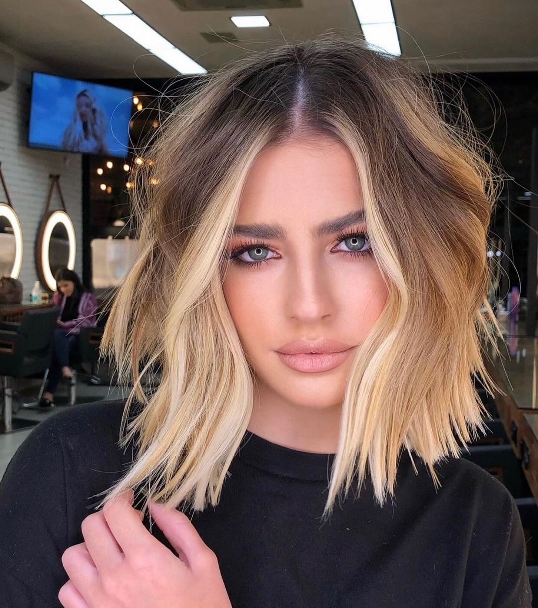 Dark Blonde Bob With Curtain Bangs — Winter Hairstyles for Thin Hair