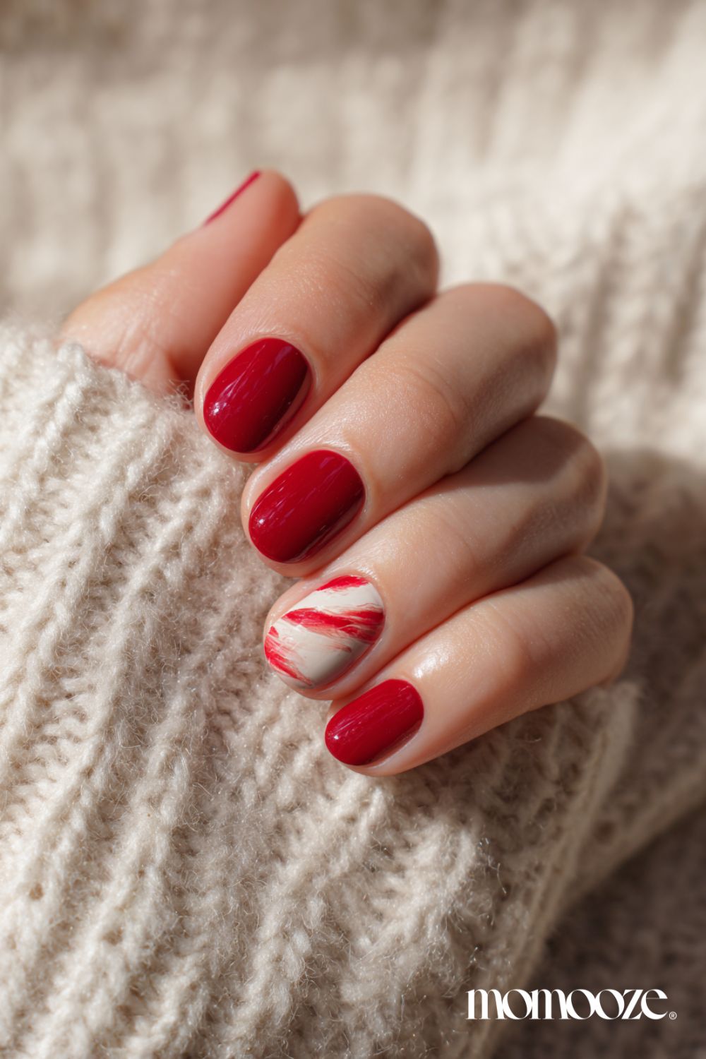 Short Oval Visual Idea Short Oval Visual Idea — Short Winter Acrylic Nails
