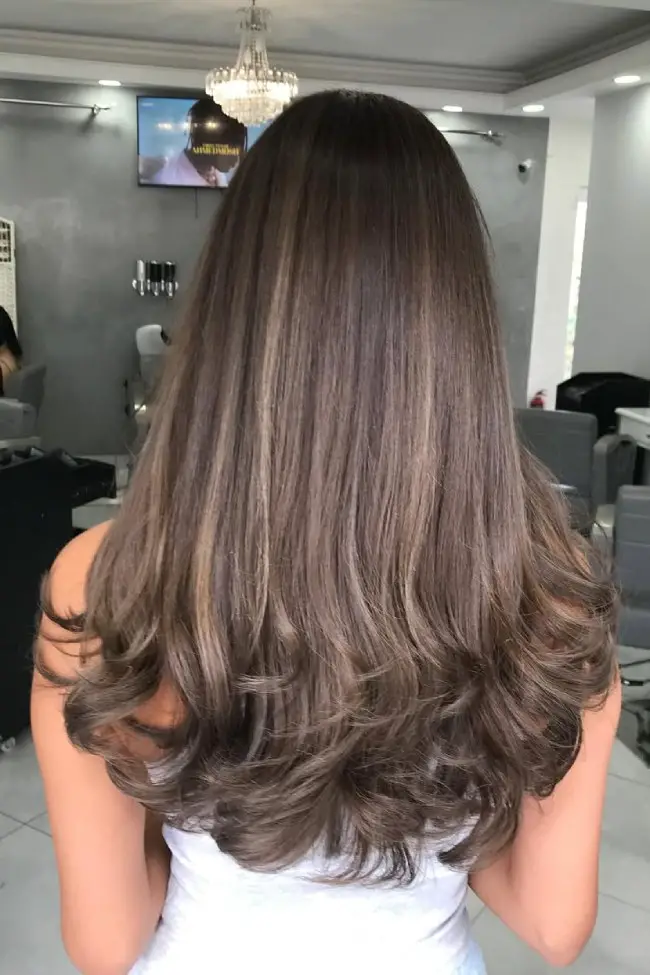 Ash Brown Blowout With Soft Waves Ash Brown Blowout With Soft Waves — Ash Brown Hair