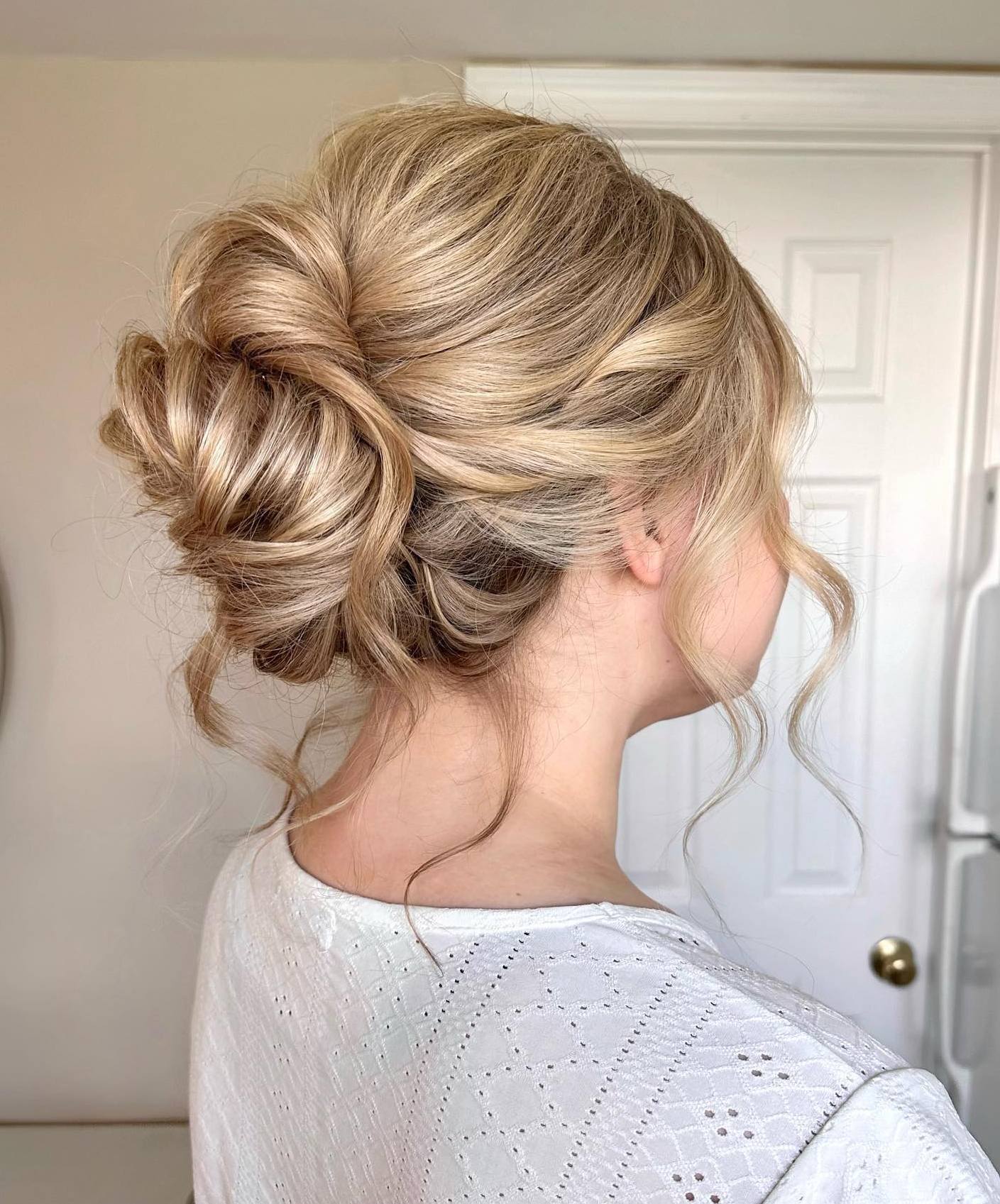 Low Updo With Braided Texture — Winter Party Hairstyles
