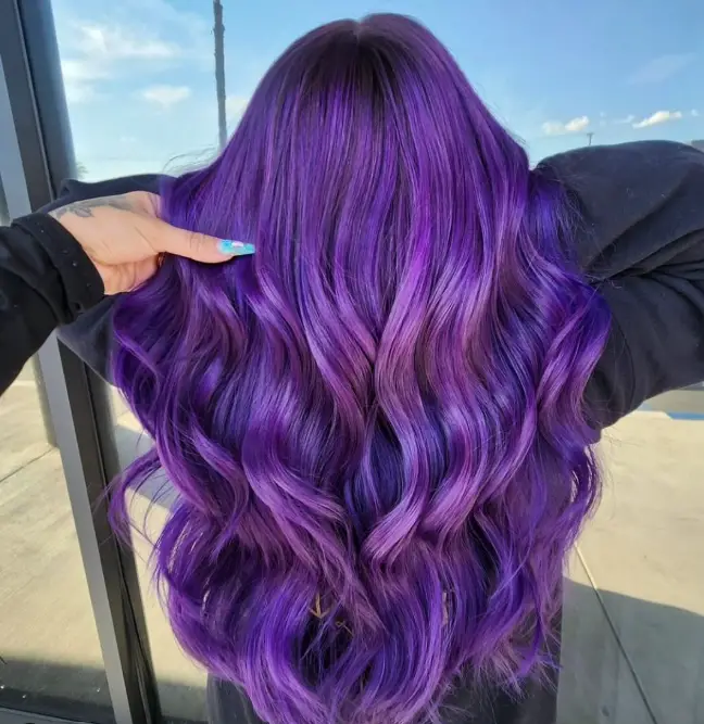 Dark Brown to Vibrant Purple Ombre Dark Brown to Vibrant Purple Ombre — Winter Ombre Hair