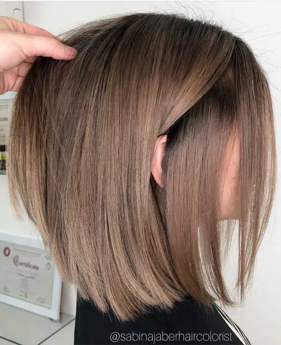 Light Caramel Brown Visual Idea — Winter Lob Haircuts