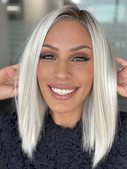 Platinum Blonde Bob With Dark Roots Platinum Blonde Bob With Dark Roots — Icy Blonde Hair