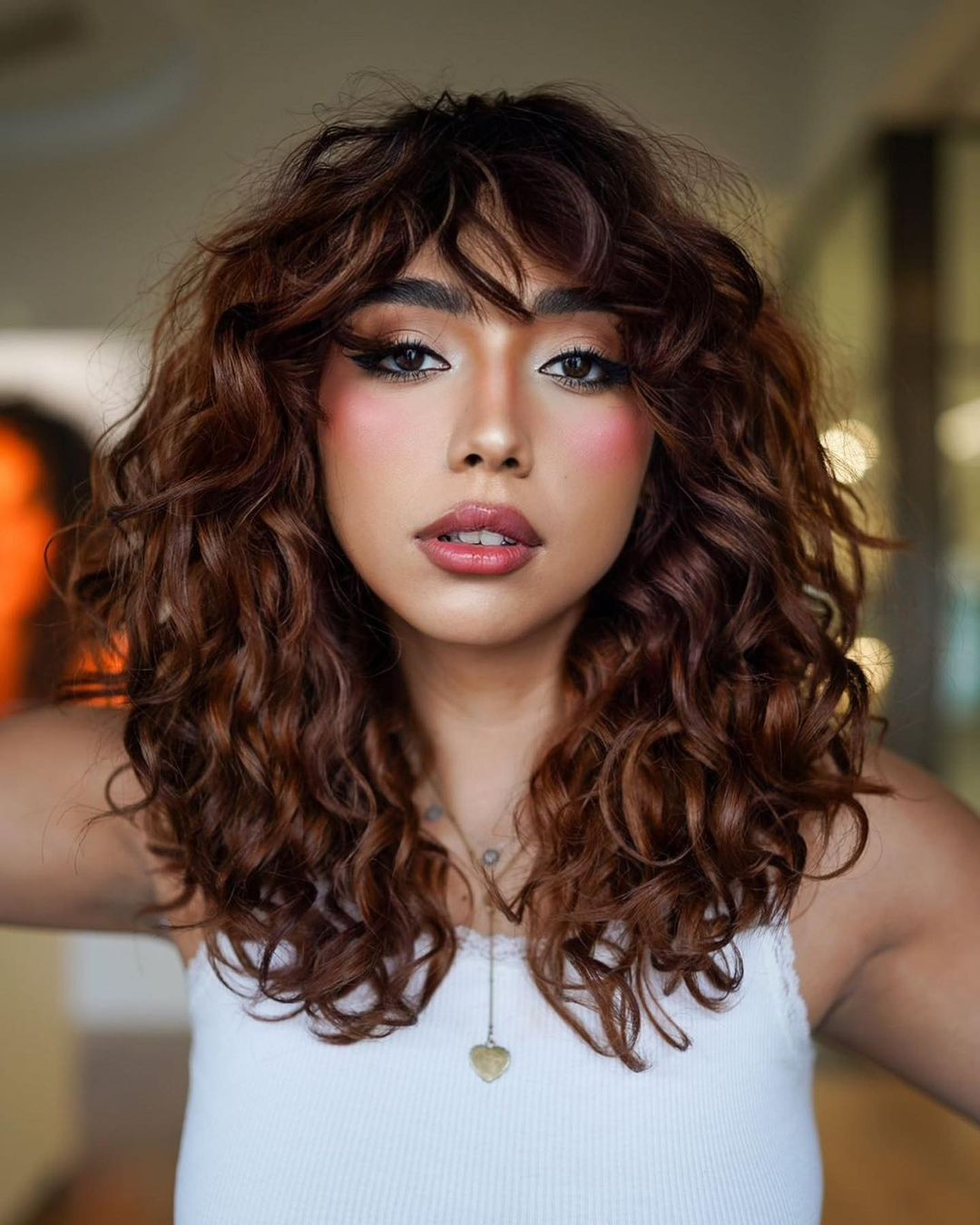 Shoulder Visual Idea Shoulder Visual Idea — Winter Hair Colors for Curly Hair