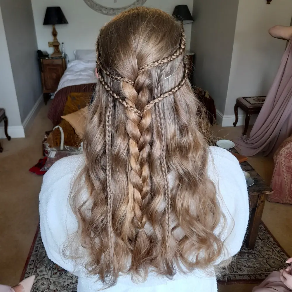 Braided Crown With Cascading Braids Braided Crown With Cascading Braids — Winter Half Up Half Down Hairstyles