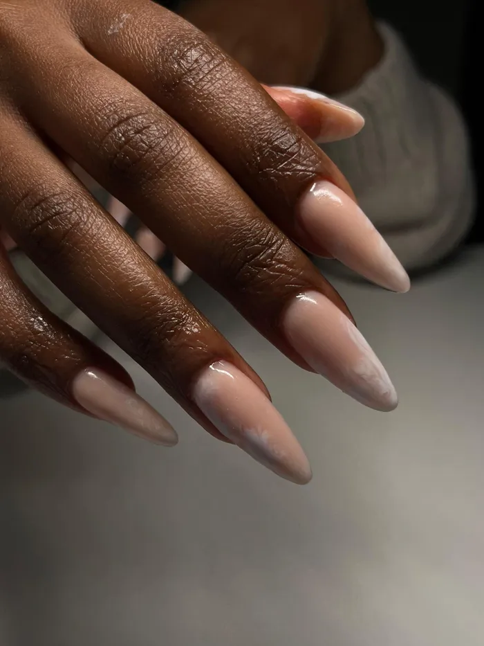 Frosty White Tips On All Nails Visual Idea Frosty White Tips On All Nails Visual Idea — Winter Nail Colors for Dark Skin