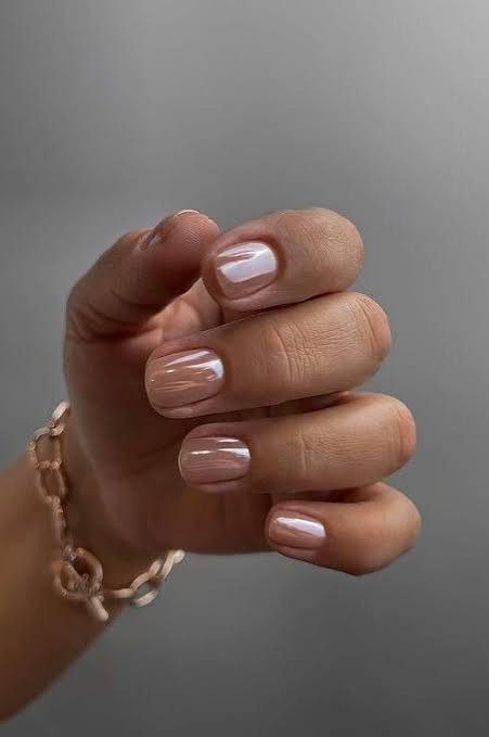 Milky Pink Pearlescent Solid Milky Pink Pearlescent Solid — Natural Winter Nails