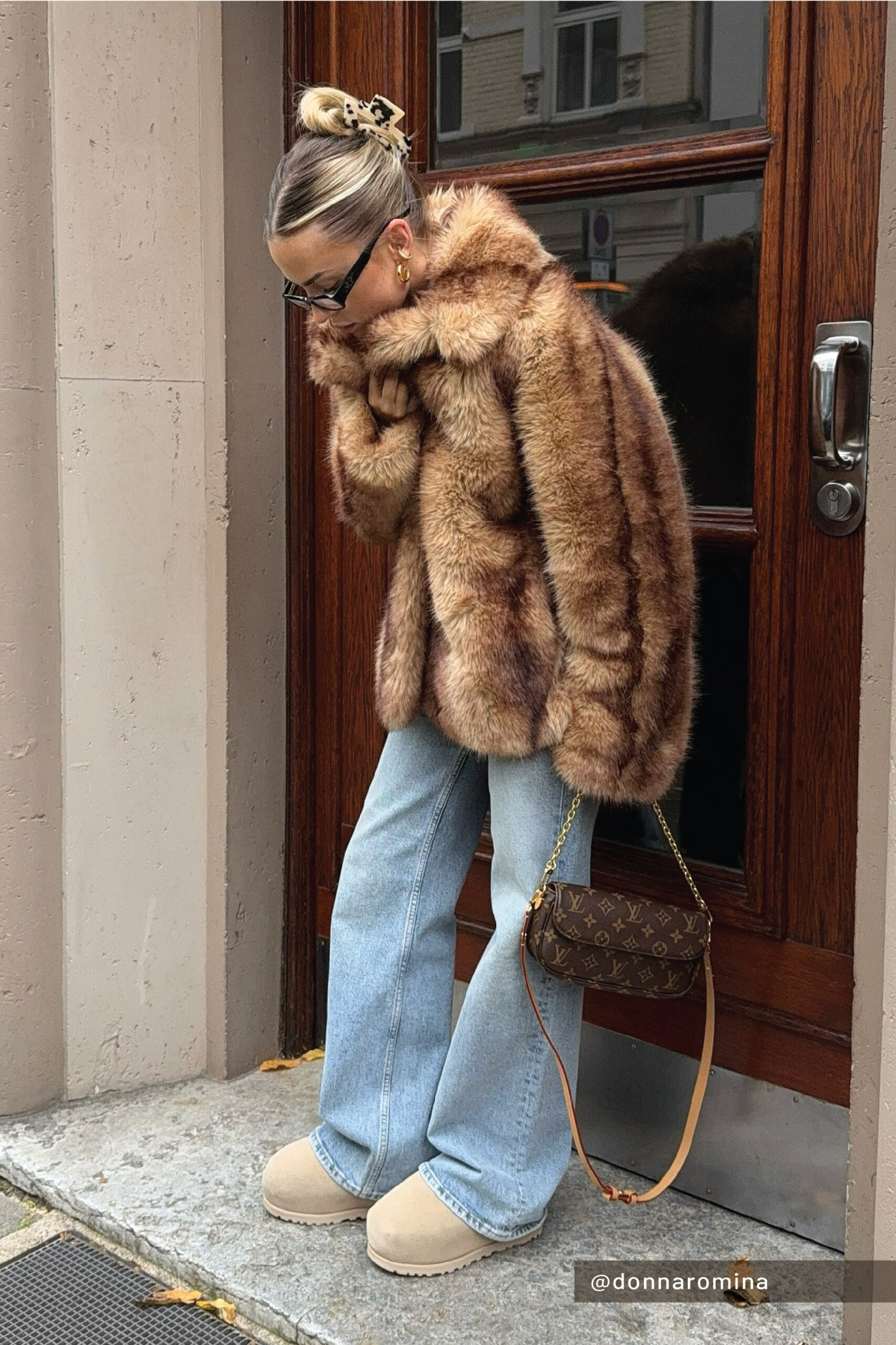 Statement Faux Fur Coat with Wide-Leg Jeans for a Birthday — Winter Birthday Outfits