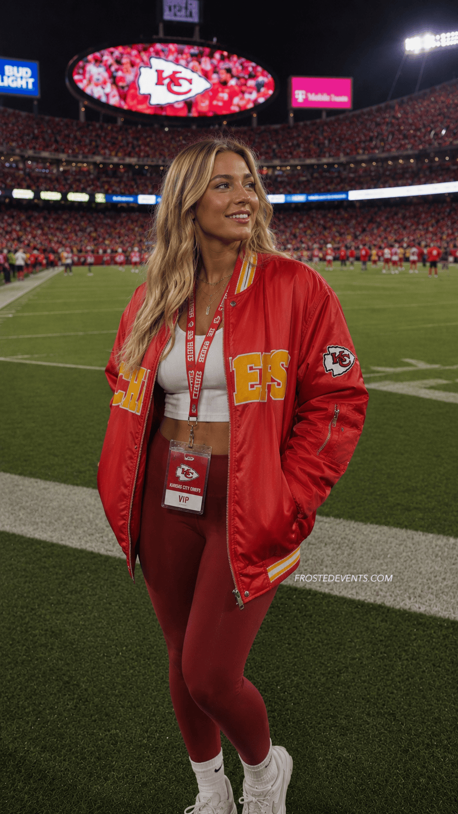 Red Bomber Jacket and Leggings for a Stylish Game Day Red Bomber Jacket and Leggings for a Stylish Game Day — Winter Tailgate Outfits