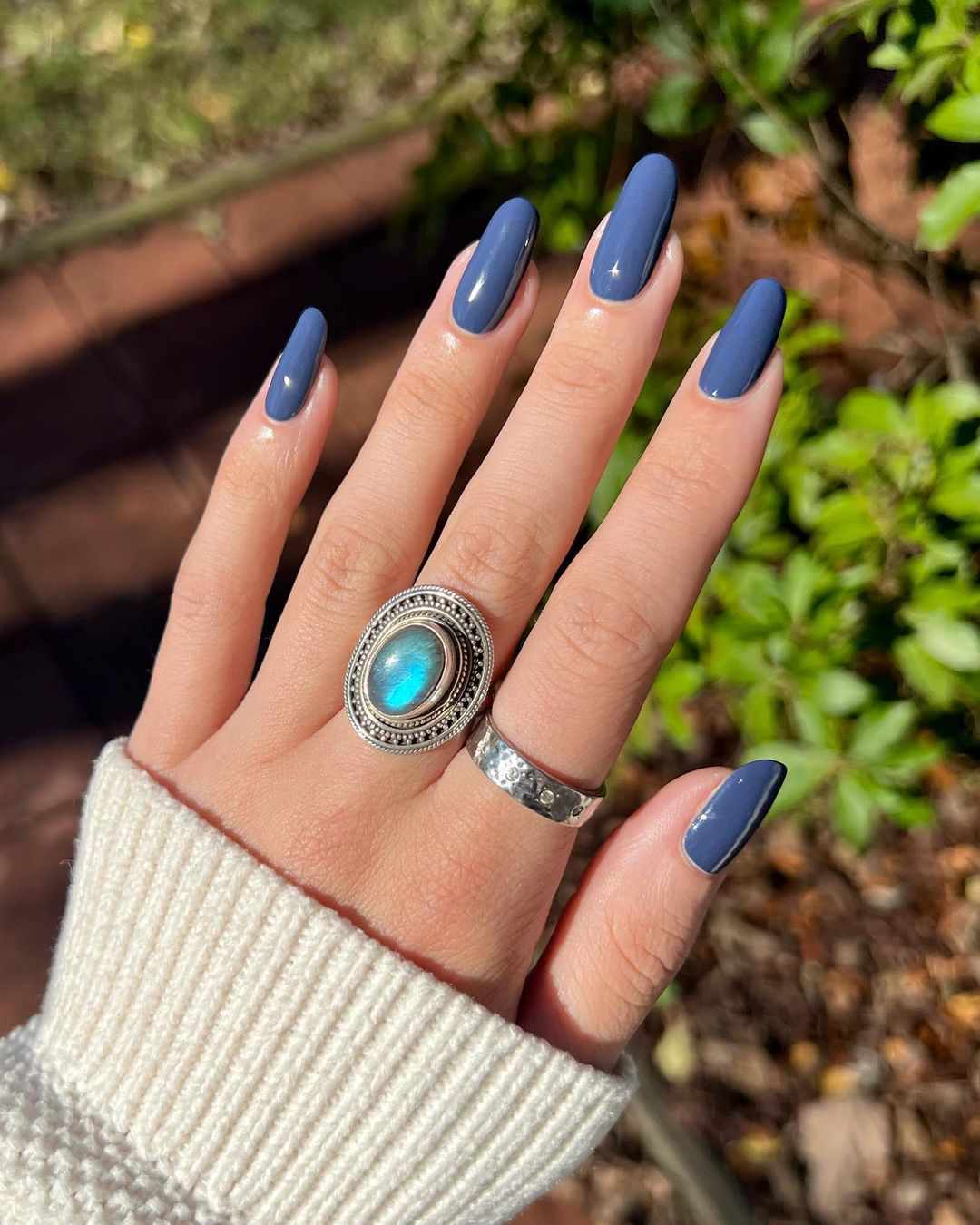 Dusty Blue Satin Matte Stiletto Nails Dusty Blue Satin Matte Stiletto Nails — Winter Acrylic Nail Colors
