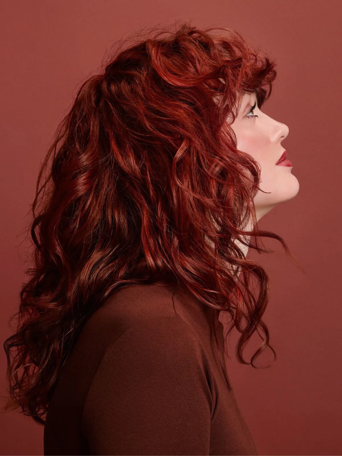 Fiery Red-Auburn Tight Curls Fiery Red-Auburn Tight Curls — Winter Auburn Hair Color