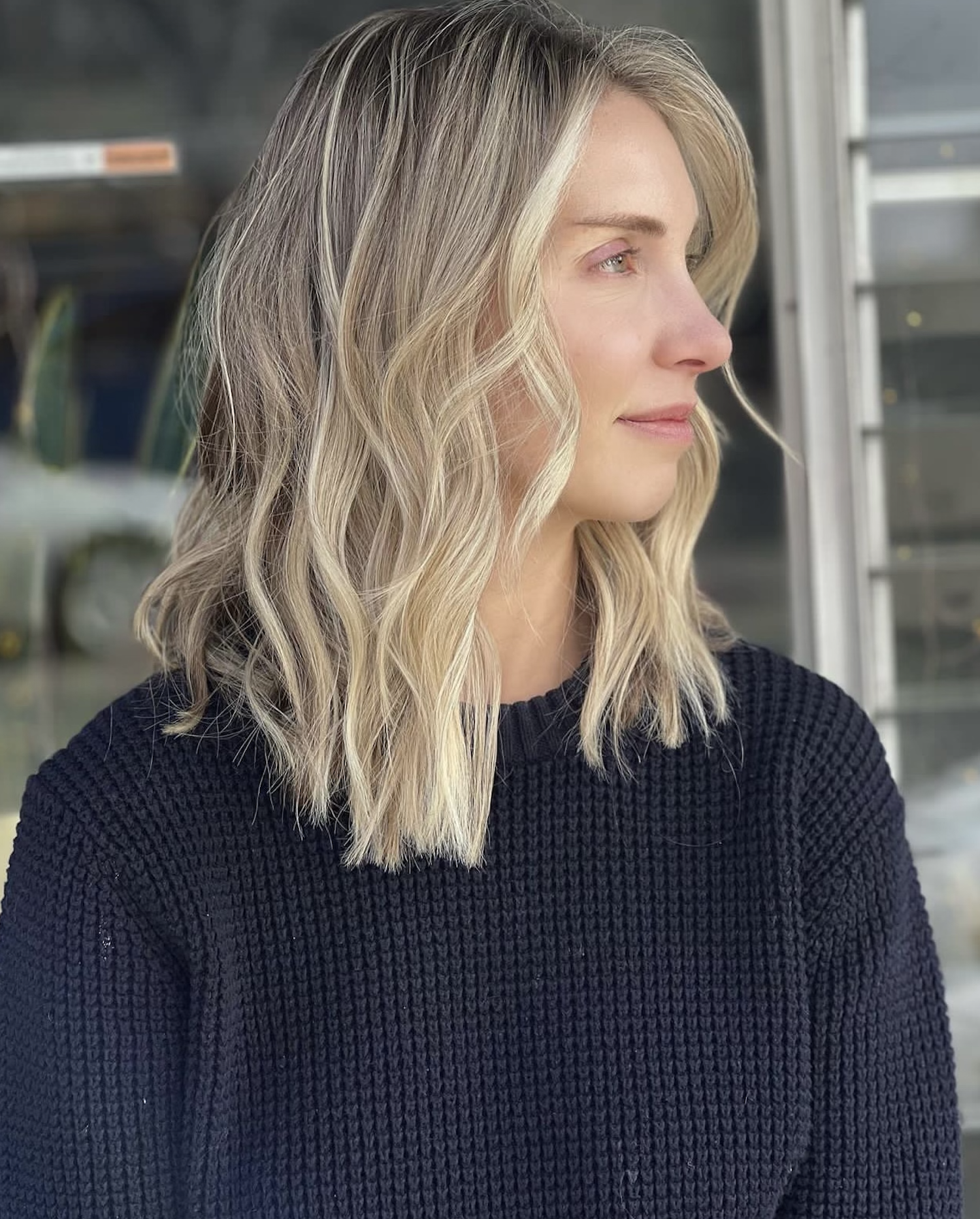 Smooth Polished Waves Dark Brown With Ash Brown Blonde Balayage Smooth Polished Waves Dark Brown With Ash Brown Blonde Balayage — Reverse Balayage