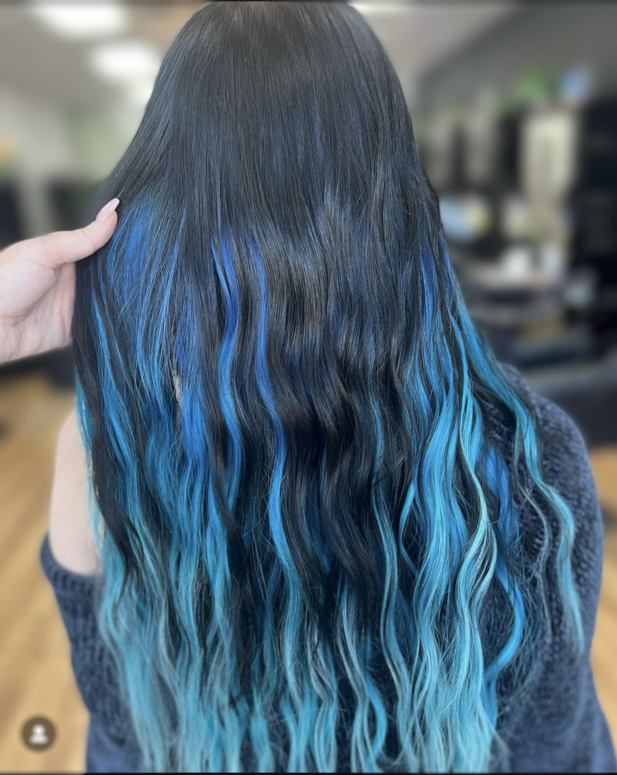 Blue Black Base With Blue Highlights Blue Black Base With Blue Highlights — Blue Black Hair