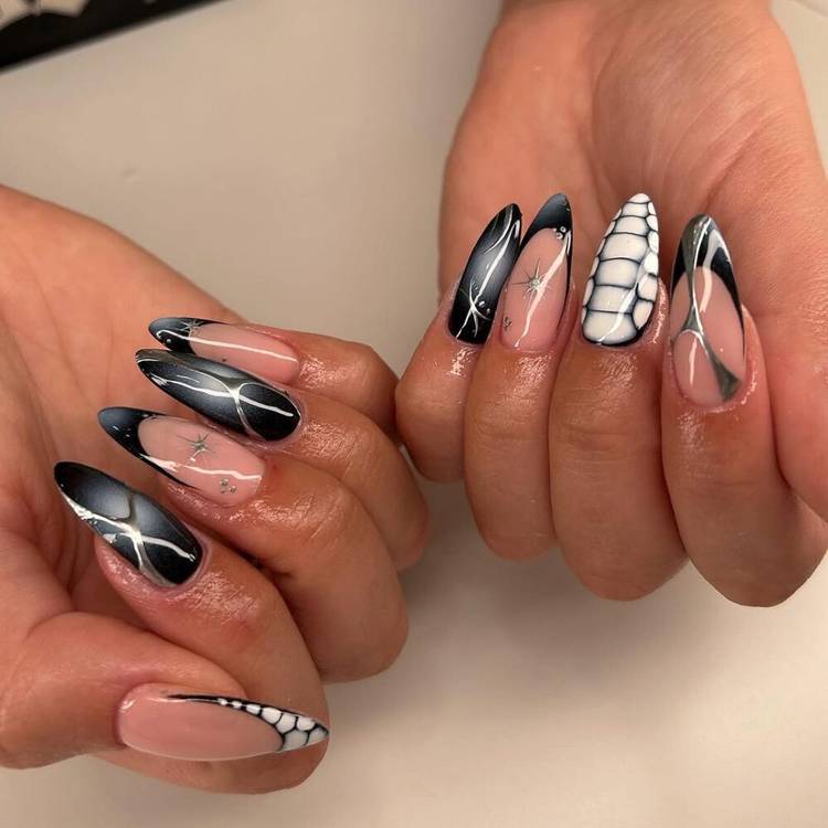 3D Snowflake Matte Grey Stiletto Nails 3D Snowflake Matte Grey Stiletto Nails — Winter Gray Nails