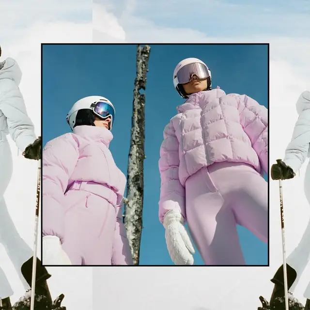 Pastel Pink Ski Suits for a Coordinated Look Pastel Pink Ski Suits for a Coordinated Look — Snowboarding Outfits