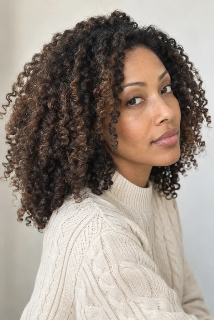 Voluminous Dark Brown Curls — Winter Twist Hairstyles