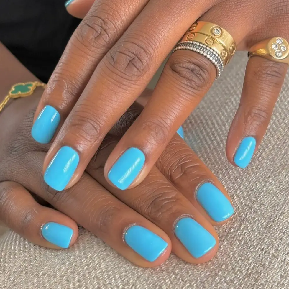 Sky Blue Glossy Square Nails Sky Blue Glossy Square Nails — Blue Nail Inspo